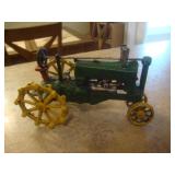 Cast iron toy tractor