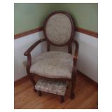 Arm chair w paisley upholstery