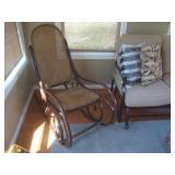 Bentwood rocker w caning