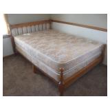 Full size bed w maple headboard and footboard
