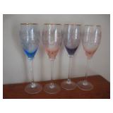 Set of 4 gilt-edged stem ware