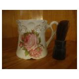 Antique shaving mug w brush