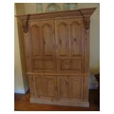 Large pine cabinet w crown molding