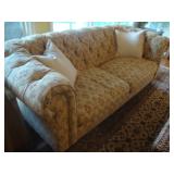 Close up of chesterfield sofa