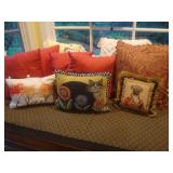 Decorator pillows, feather fill
