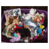 One tub of many TY beanie babies