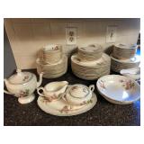 Large set of china w rose pattern