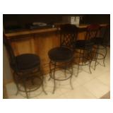 4 Wrought iron bar stools