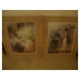 Pair of large framed prints