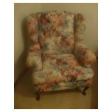 Wingback w floral upholstery