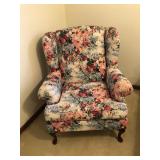 Wingback w floral upholstery