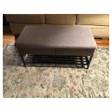 Upholstered bench w 2 drawers