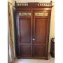 Late 1800's 7' armoire with glass shelves