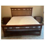King size bed w mission oak headboard and footboard