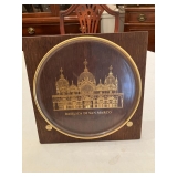 Basilica de San Marco plate on display easel