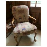 Armchair w armchair print upholstery