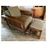 Mission oak style chair w ottoman