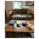 Mission oak style loveseat