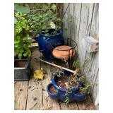 Cobalt pottery strawberry jars