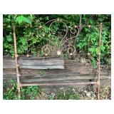 Iron headboard used as trellis