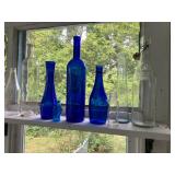 Cobalt glass bottles