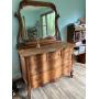 Antique tiger oak dresser w claw feet