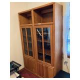 pair of tall cabinets w adjustable shelves
