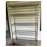 Chrome shelf w large castors