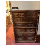 Oak 5 drawer chest