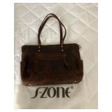S-Zone leather shoulder bag w dust bag
