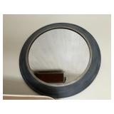 Framed round mirror