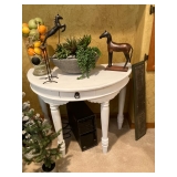 Half-moon table w white paint