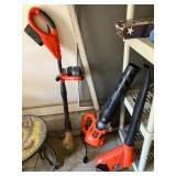 Battery powered trimmer, leaf blower