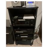 Sony stereo receiver, Sony DVD player, Sony 5 CD changer
