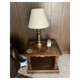 Oak end table, one of a pair