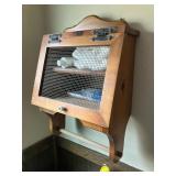 Pine cabinet w towel bar