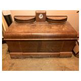 Waterfall cedar chest w Art Deco clock