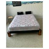 Queen size platform bed w new mattress