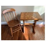Antique chair, solid oak game table