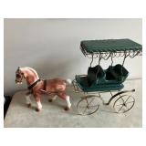 Metlox Pottery surrey with horse planter