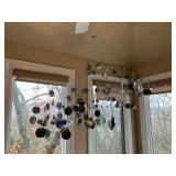 Wire and iridescent dots art mobile