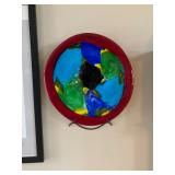 Large art glass platter