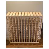 Large pine wine rack holds 144 bottles