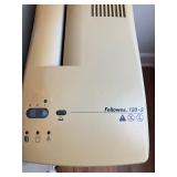 Top of Fellowes paper shredder
