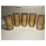 5 Culver "Cannella" highball glasses
