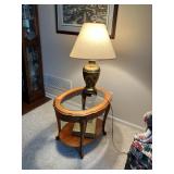 Lamp table w glass top