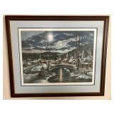 Framed, signed Kathleen Cartin print