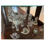 Crystal figurines, paperweights