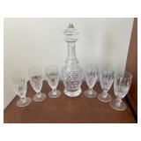 Waterfird Crystal "Kildare" decanter w 6 goblets