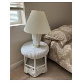 Small white wicker table
